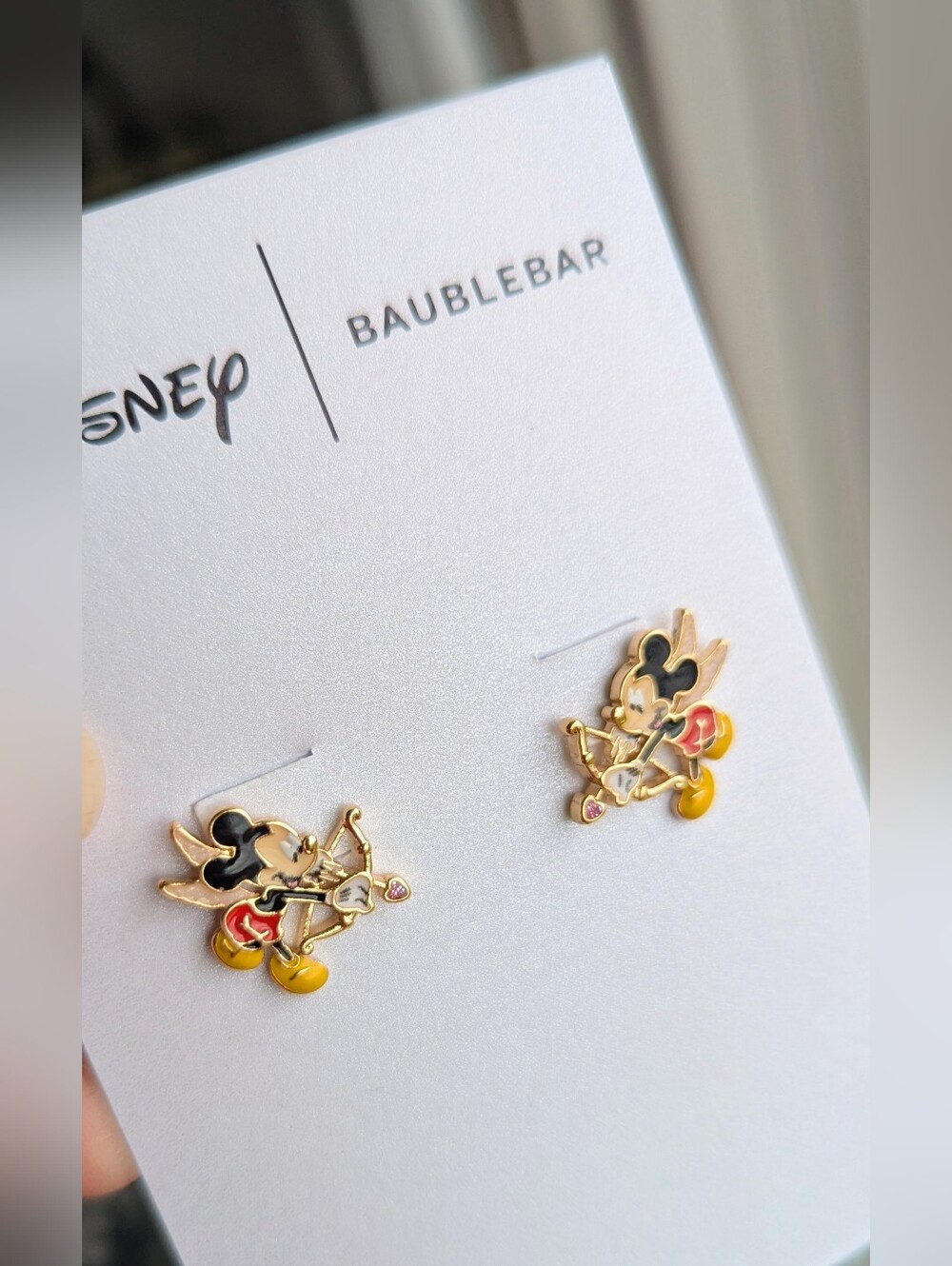 Disney x Baublebar Mickey Mouse Cupid Enamel Earrings - Black, Red, Yellow